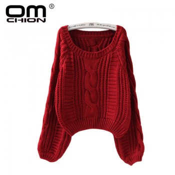 Pullovers Lantern Sleeve Short Sweater Loose